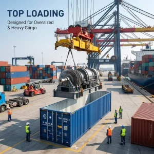 Heavy Duty ISO Standard 20ft Waterproof Tarpaulin Cover Top Loading Cargo Logistics Special Open Top Shipping Container