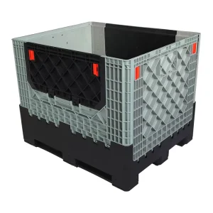 Heavy Duty Large Four Way Entry Hdpe Mesh Stackable Agricultural Folding Large Plastic Pallet Container for Agriculture