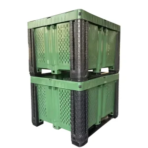 Heavy Duty Large Green Food Grade Waterproof Bulk Storage Logistics Container Plastic Pallet Box