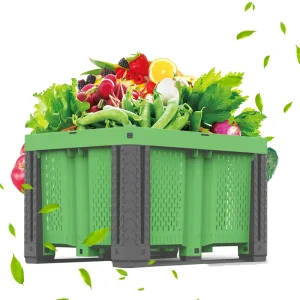 Heavy Duty Large Plastic Pallet Box & Bulk Storage Container for Transport Storage