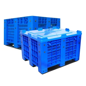 Heavy Duty Large Vented Food Grade Recyclable Plastic Bulk Bin Stackable Logistics Pallet Crates