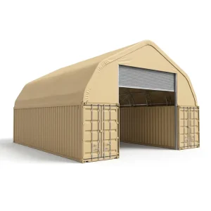 Heavy Duty No Foundation Relocatable Industrial Steel Wind Snow Rated Double Truss A Frame Container Shelter Port Logistics