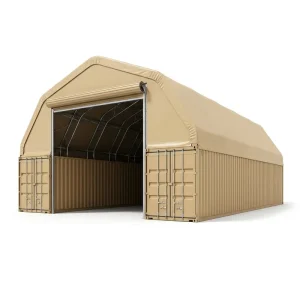 Heavy Duty No Foundation Relocatable Wind and Snow Rated A Frame Container Shelter for Container Yard Freight Storage