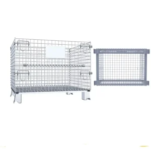 Heavy Duty Stackable Metal Wire Mesh Cage Container for Warehouse Logistics