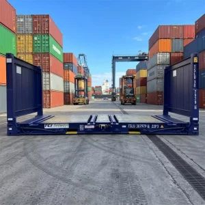 Heavy Duty Steel Platform Overheight Load Platform Capable Collapsible 20ft Flat Rack Shipping Container