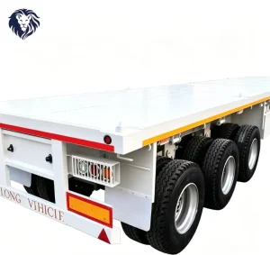 Heavy Duty Steel Semi Trailer Cargo Platform for Construction Equipment and Container Transport with >30000kg Payload
