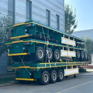 Heavy Duty Steel Semi Trailer Flatbed 3 4 5 Axles 20Ft 40Ft 20 25 Ton Capacity