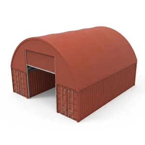 Heavy Duty Waterproof 750g PVC Hot-dip Galvanized Hoop Container Canopy for Port Logistics Cargo Storage