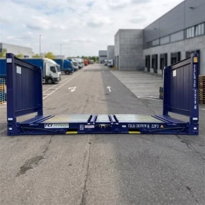 Heavy Gauge Steel Construction End Platform Flat Rack Unit Stackable 20ft Flat Rack Shipping Container