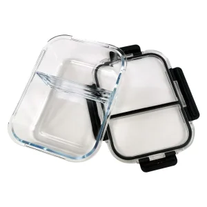 High Borosilicate Airtight Lunch Boxes Locking Lid Glass Food Storage Containers for Meal Prep Takeaway Bento Food Preservation