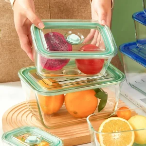 High Borosilicate Glass Bento Lunch Box Microwave Freezer Dishwasher Safe Leakproof Portable Baby Eco Vacuum Food Container Lids
