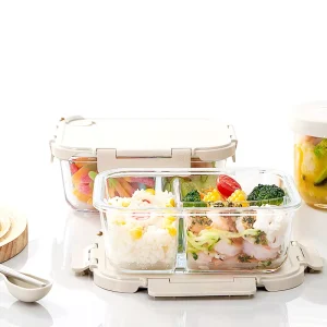 High Borosilicate Glass Lunch Box Food Storage Container With BPA Free Airtight Lid