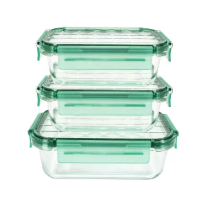High Borosilicate Lunch Box Kitchen Microwavable Airtight Glass Food Storage Container Locking Lid BPA Free Advantage