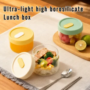 High Borosilicate Transparent Glass Preservation Box Microwave Refrigerator Safe for Lunch Party Food and Storage Kitchen Use
