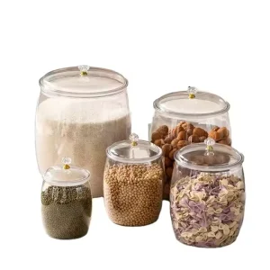 High Capacity Plastic Rice Grain Dried Fruit Sealed Storage Jar Bulk Food Container Dispenser for Kitchen Grain Storage Box