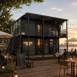 High Customizable Double Story Container House Modular Prefab Home for Homestay Hotel Cafe Waterproof Windproof Design