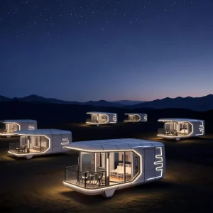 High-End Modular Furnished Prefab Home 40Ft Space Capsule Hotel Room for Project Solutions