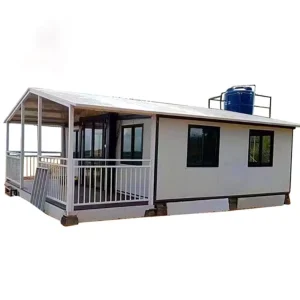 High Quality 2 Bedroom Hurricane Proof Prefab Expandable Houses Prefab Foldable Double wings Container Homes With Terrace