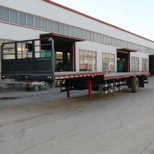High Quality 3 Axle 20ft 40ft Steel Container Trailer Cargo Flatbed Semi Trailer Lock 60000kg Max Payload