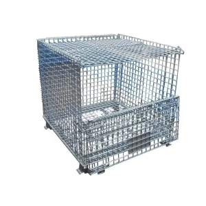 High Quality Collapsible Metal Wire Mesh Storage Cages Heavy Duty Foldable Stackable Baskets Cargo Equipment Container