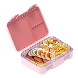 High Quality Custom Printing Transparent Tritan 3 Compartments Waterproof Kids Back to School Bento Storage Lunch Box Containers