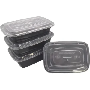 High Quality Disposable Rectangular Plastic Food Storage Containers 1300ml Capacity Leak Proof Portable Meal Prep