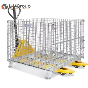 High Quality Durability Metal Steel Collapsible Wire Mesh Container for Forklifts