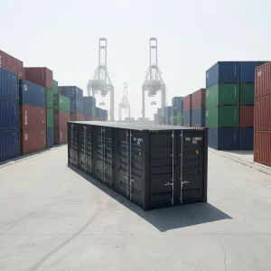 High Quality New 40ft Certified Steel Dry Container 40HC High Cube Open Side 4 Doors 76.4 CU.M Capacity SPA-H Material