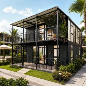 High Quality Two Story 40ft Modular Expandable Container House Steel Frame Granny Flat Resort 3 Bedroom 1 Toilet Bath Fast Ship