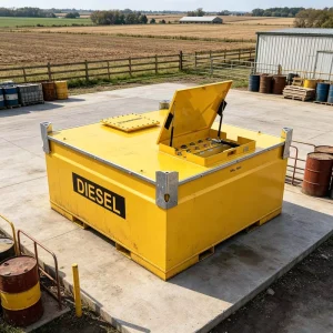 High Quality UL142 Certified 4000L 1000 Gallon Diesel Tank with Pump for Jobsite Use Double Wall Carbon Steel Fuel Cube Station