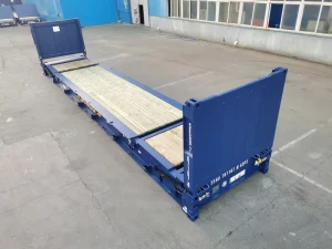 High Strength Extra-Wide Load Platform Steel Structure Overheight Cargo Transport 40HC Flat Rack Shipping Container