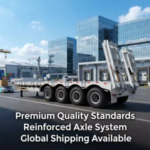 High Strength Steel Triple Axle Gooseneck Lowbed Semi Trailer for Special Heavy Cargo Delivery and Logistics