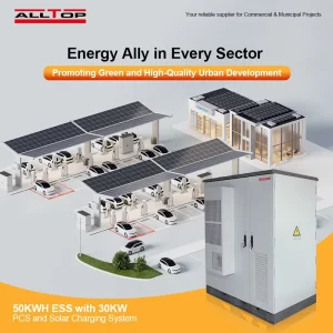 High Wattage 50kwh ESS with 30KW PCS Hybrid Solar Battery Lifepo4 Battery Container Hybrid Solar Energy Storage System