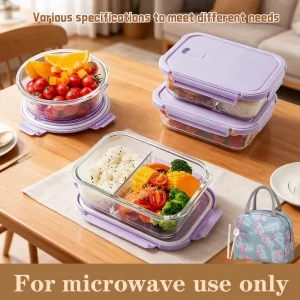 High-performance Rectangular Glass Lunch Box With Eco-friendly Material for Safe Use