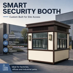 Hight Safe Steel Security Pavilion Outdoor Parking Lot Duty Room Customizable Guard House with Round Square Irregular Shapes