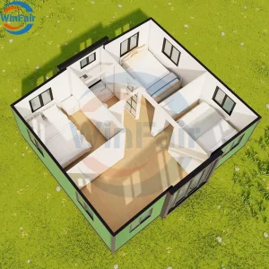 Hobbit Prefab Folding Mobile Expandable Container Homes Luxury House 20Ft Prefabricated Houses of 3 Rooms