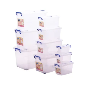 Home Sundries Mini Storage Container With Handle Multifunction Lockable Plastic Stackable Storage Box