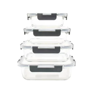 Hot Sales Leakproof Bento Lunch Box Microwave Oven Safe Glass Food Container With Tiffin Lids Meal Prep Storage Food Container