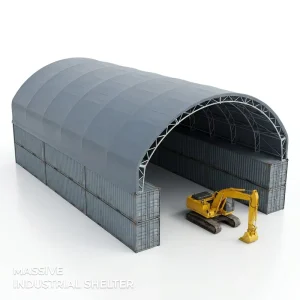 Hot dip Galvanized Clear Span Fire Retardant Shipping Container Canopy for Dockside Cargo Storage