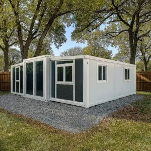 Hurricane-Proof Sandwich Panel Portable Foldable Glass Expandable Container House