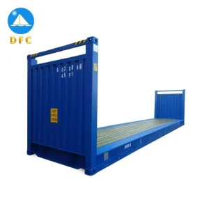 ISO Certified Transportation Equipment 20ft 20′ Flat Rack Container with Fixed Corner Post for Sale