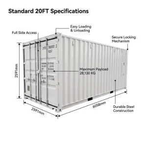 ISO Standard Side Opening Door 20ft Side Door Shipping Container for Logistics Solution