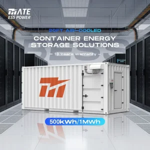 Indoor Energy Storage System 20ft Air-Cooled LiFePO4 Battery Container 500kWh 1MWh IP65 for Data Center UPS Backup