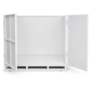 Industrial Lockable Foldable Steel Container 4 Side Forklift Entry Turnover Box for Recyclable Material