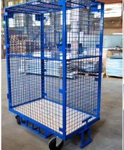 Industrial Roll Container Mesh Panel Collapsible Design Large Capacity Warehouse Handling Cage