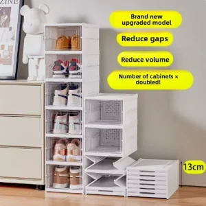 Installation free Folding PP Plastic Shoe Storage Box with Modern Minimalist Design One pull Functionality