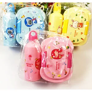 Insulated Lunch Box Divided Double Water Bottles Plastic Microwave Snack Sandwich Food Container