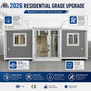Insulated Prefabricated 10Ft 20Ft 30Ft 40Ft Expandable Container House Steel Structure Foldable Home