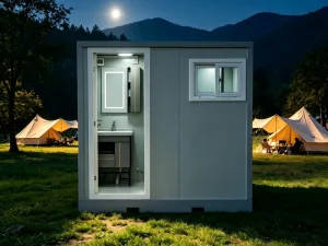 Integrated Bathroom Container Toilet Modular Portable Shower Restroom Combo with Sandwich Panels for Campsites Service Stations