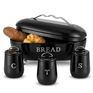 Iron Kitchen Bread Canister with Seal and Insulated Design Durable and Portable for Modern Home Use
